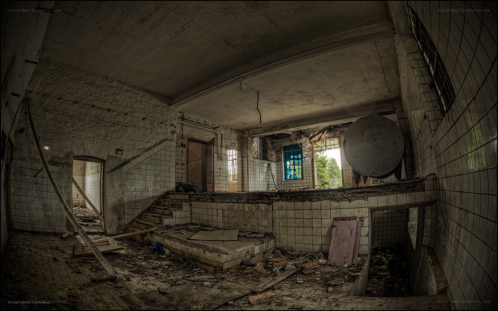 Abandoned building interior