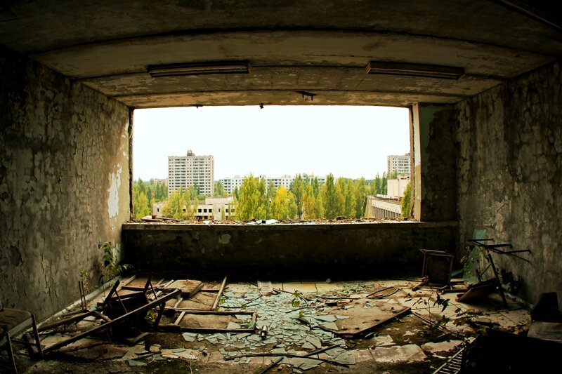 Abandoned building interior
