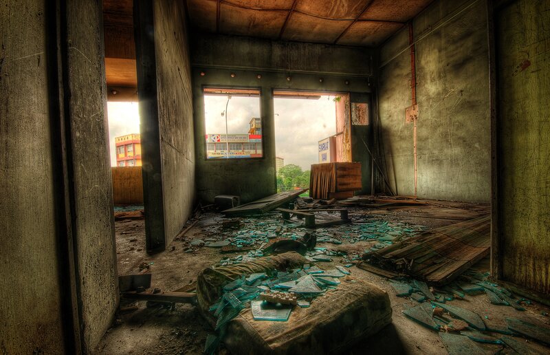 Abandoned building interior