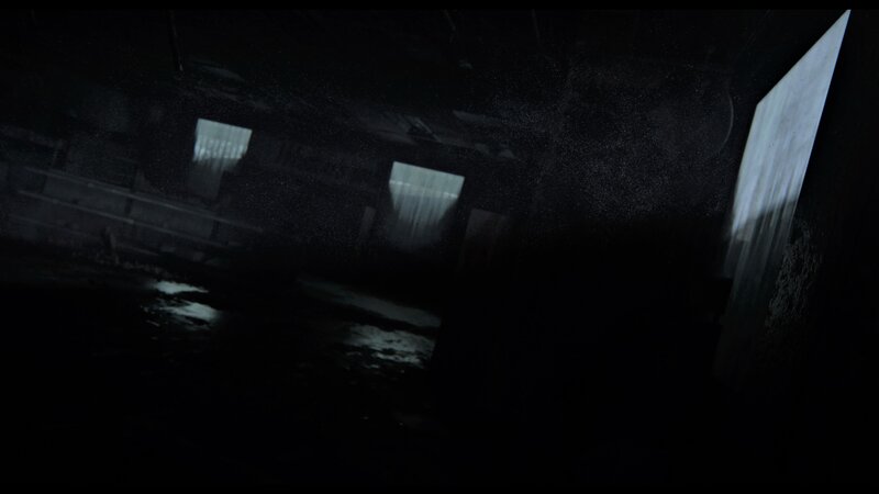 Abandoned Building Interior — Black, Dark, Night