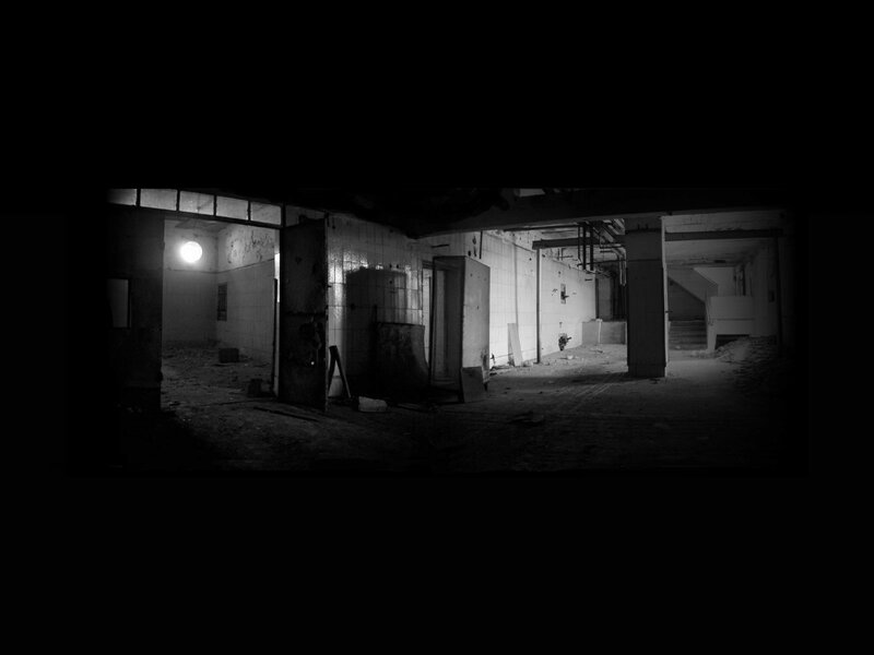 Abandoned Building Interior — Black, Dark