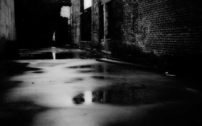Abandoned Building Interior — Black
