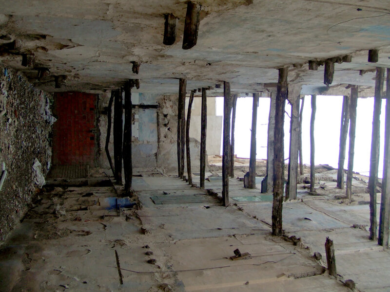 Abandoned Building Interior — Gray, Desolate