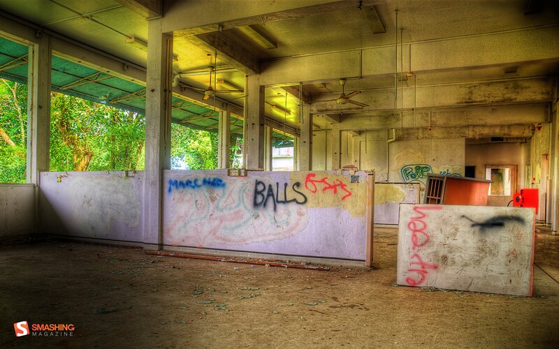Abandoned Building Interior — Yellow, Desolate