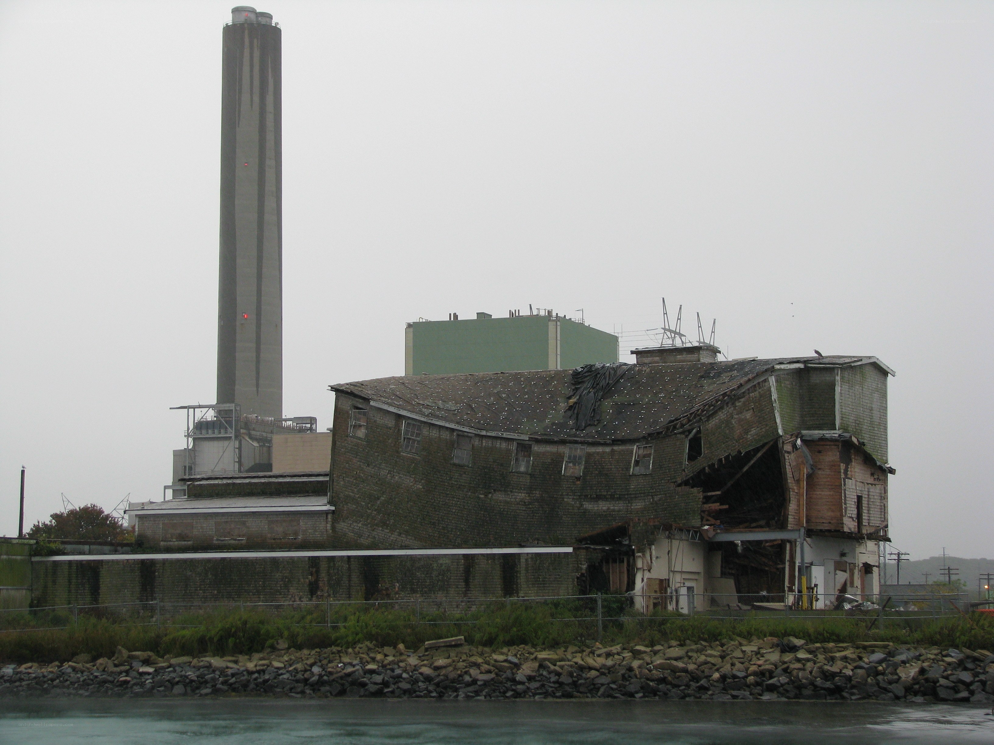 Abandoned building near power plant
