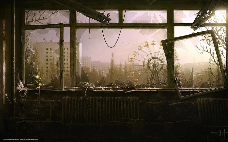 Abandoned Building View — Brown, Desolate, Sunset