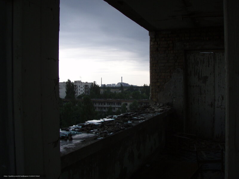 Abandoned building view of Chernobyl