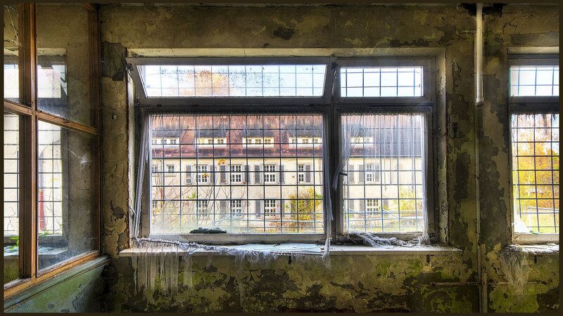 Abandoned Building Window — Brown