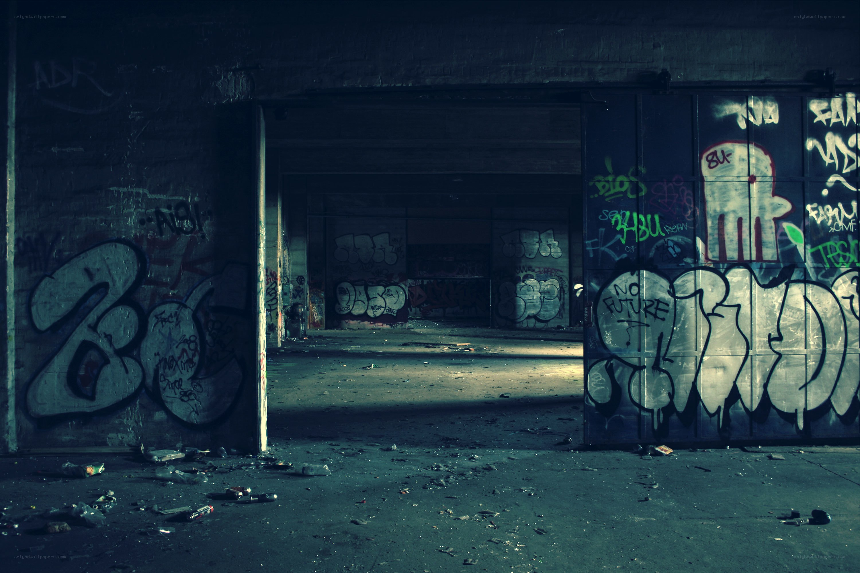 abandoned building with graffiti