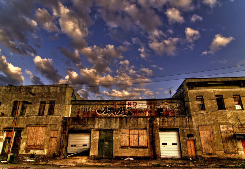 abandoned building with graffiti