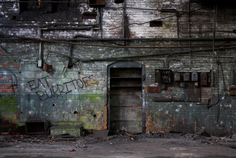 abandoned building with graffiti