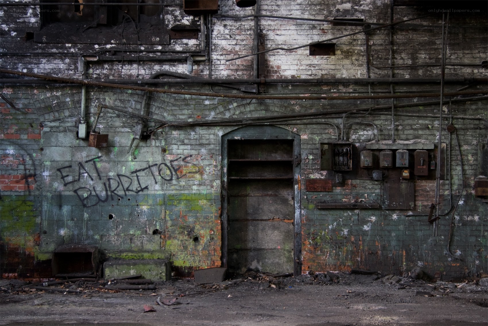 abandoned building with graffiti