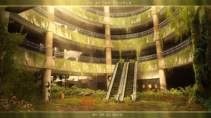 Abandoned building with nature