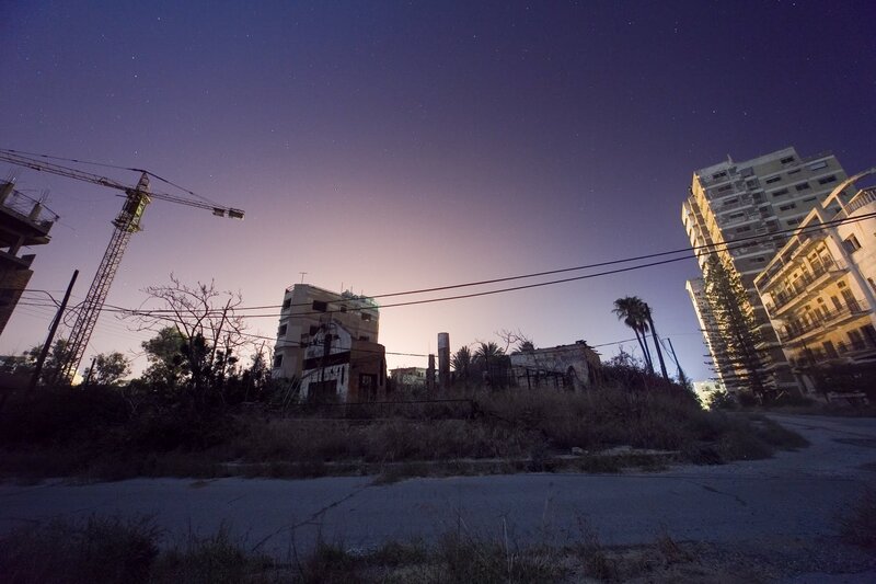Abandoned Buildings at Night — Purple