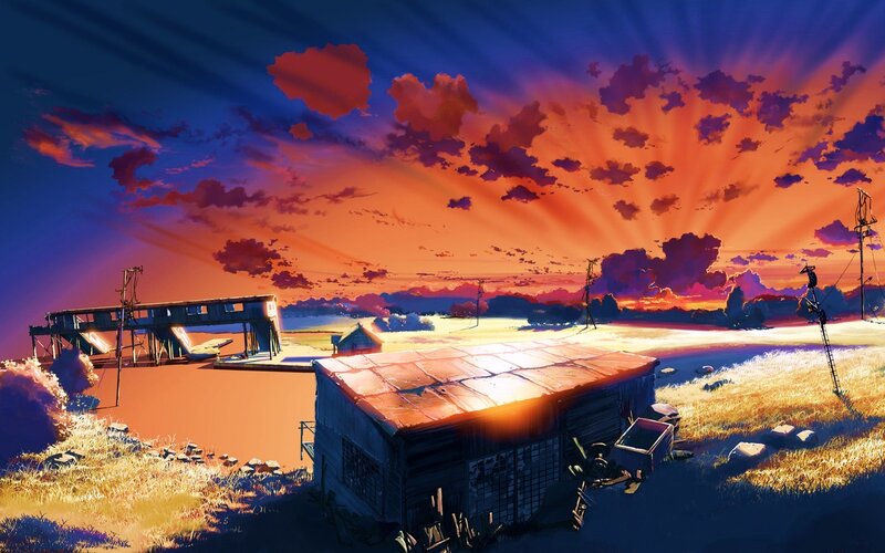 Abandoned Buildings at Sunset