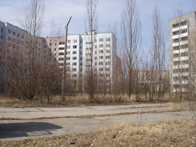 Abandoned buildings in a deserted area