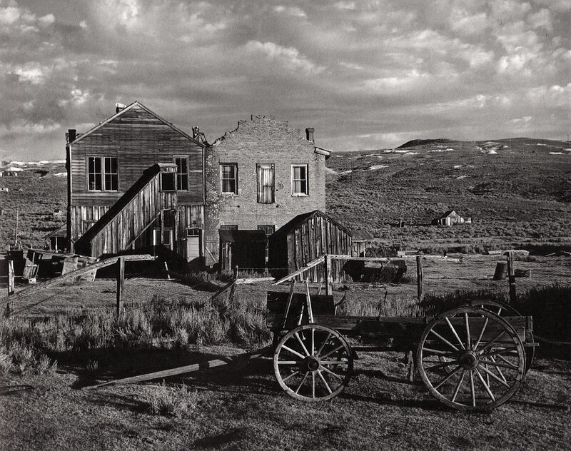 Abandoned buildings in a ghost town