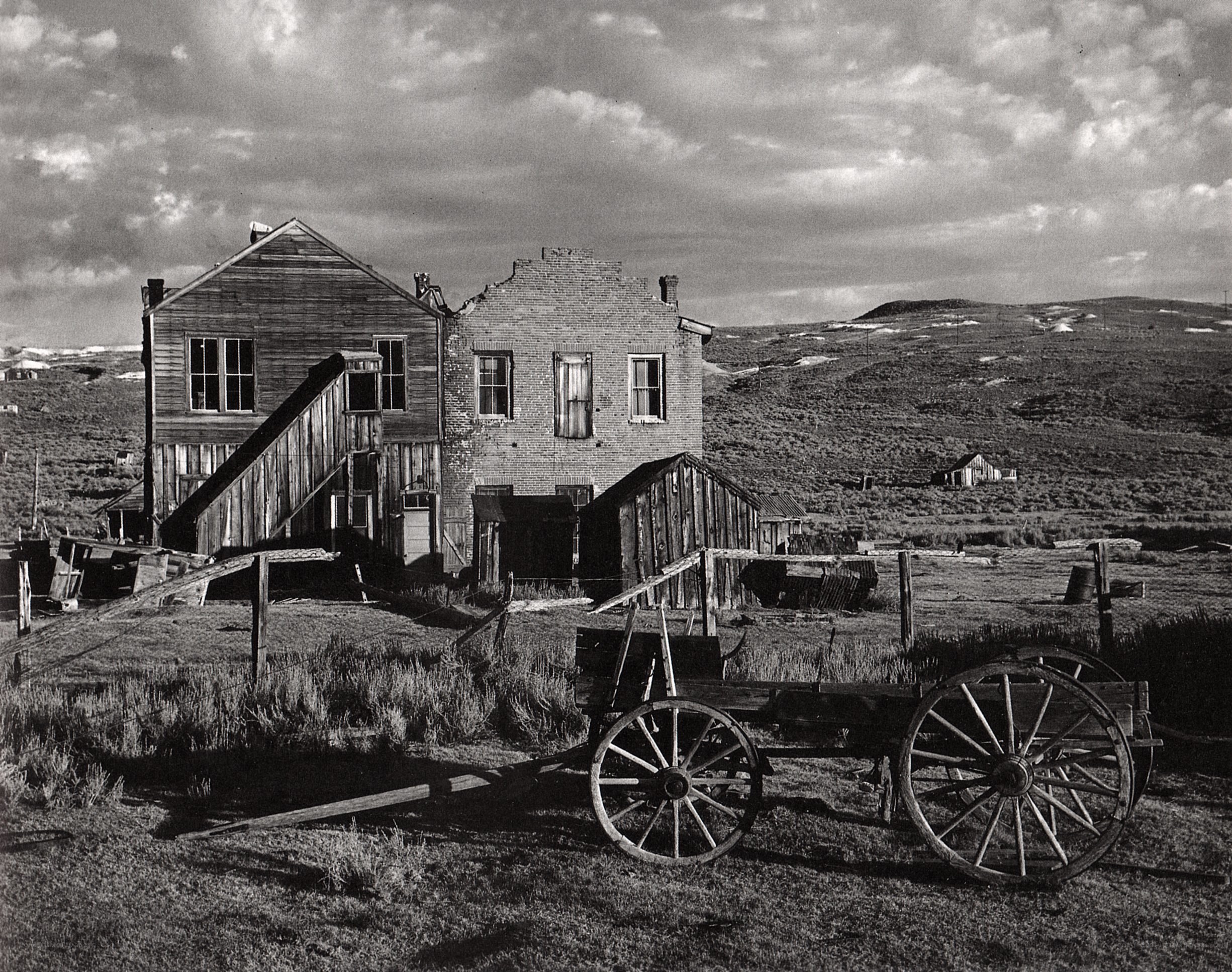 Abandoned buildings in a ghost town