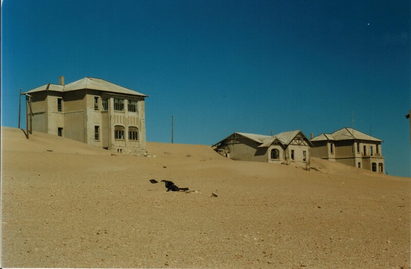 Abandoned Buildings in Desert — Blue