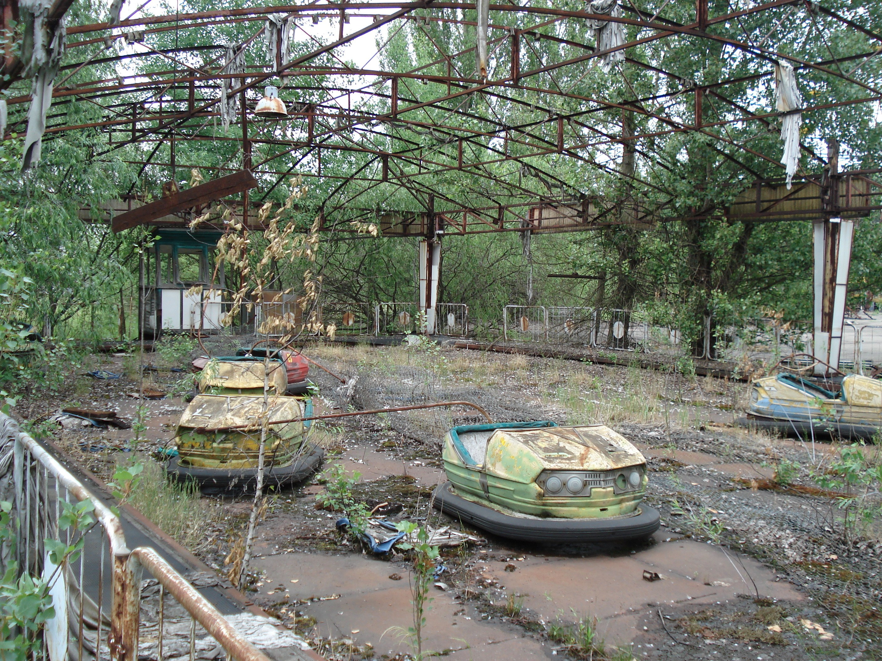 abandoned bumper cars