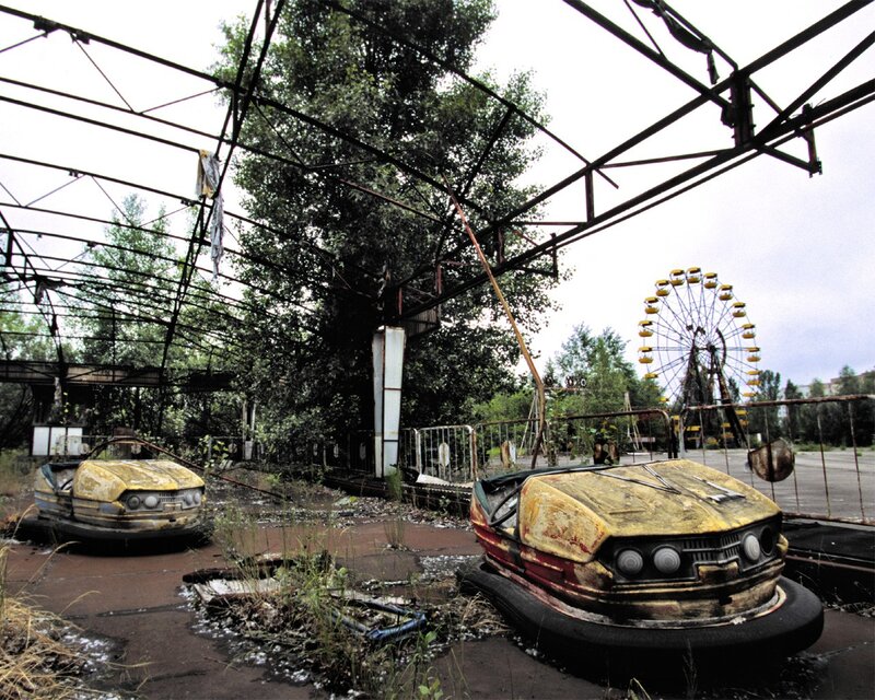 Abandoned Bumper Cars — Yellow, Desolate