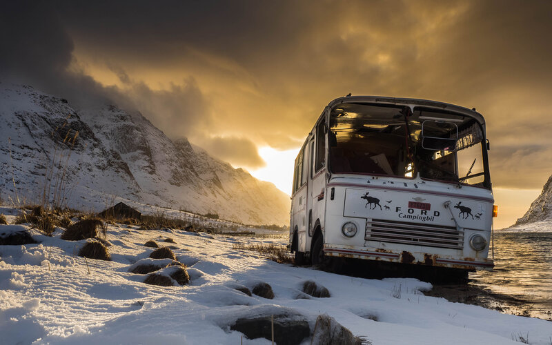 Abandoned Bus in Snow