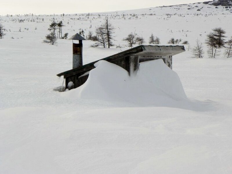 Abandoned Cabin in Snow — White, Desolate