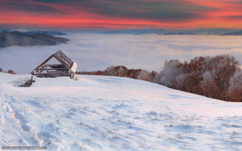 Abandoned Cabin in Snow — White, Dramatic, Winter