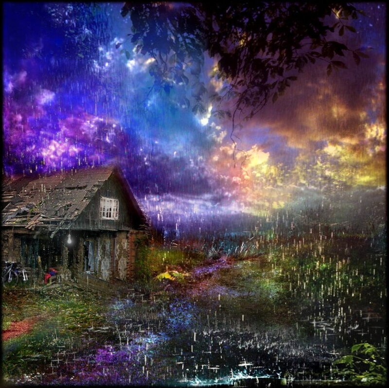 Abandoned Cabin in Storm