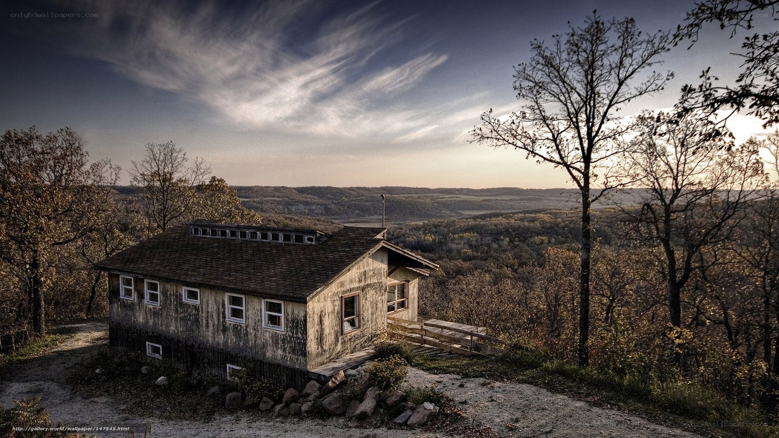 Abandoned cabin on a hill