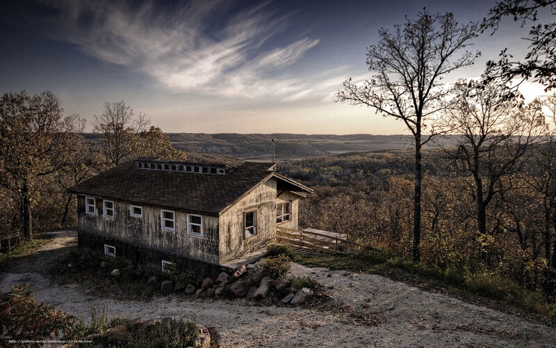 Abandoned Cabin on Hill — Brown