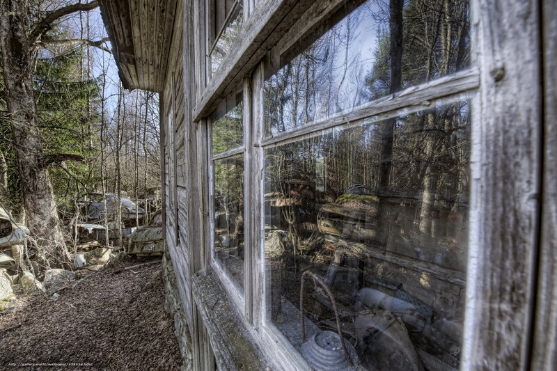 Abandoned Cabin Window — Brown