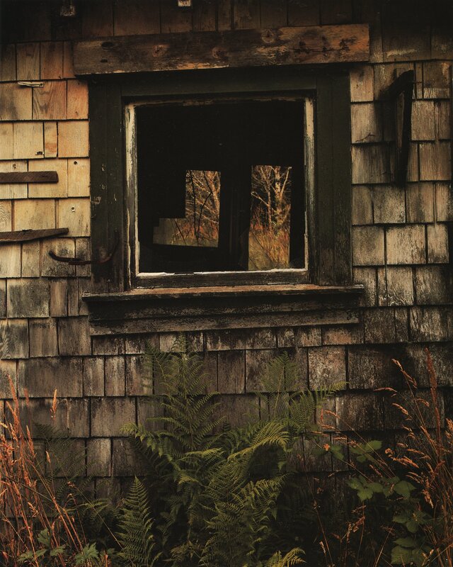 abandoned cabin window