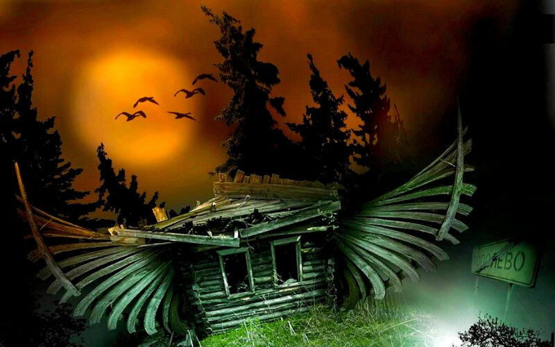 Abandoned Cabin with Wings