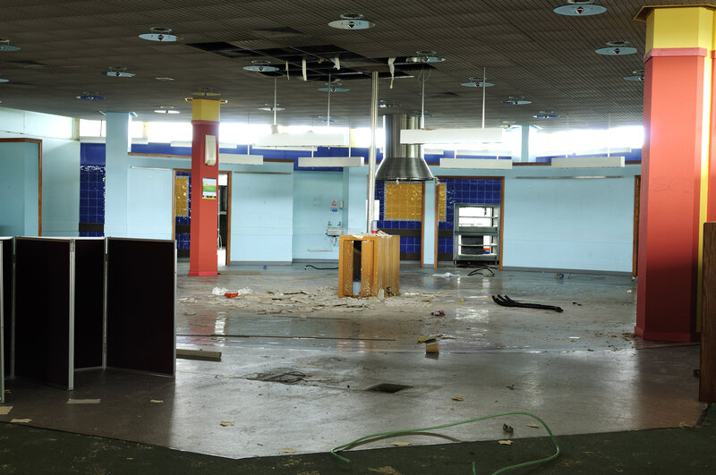 abandoned cafeteria interior