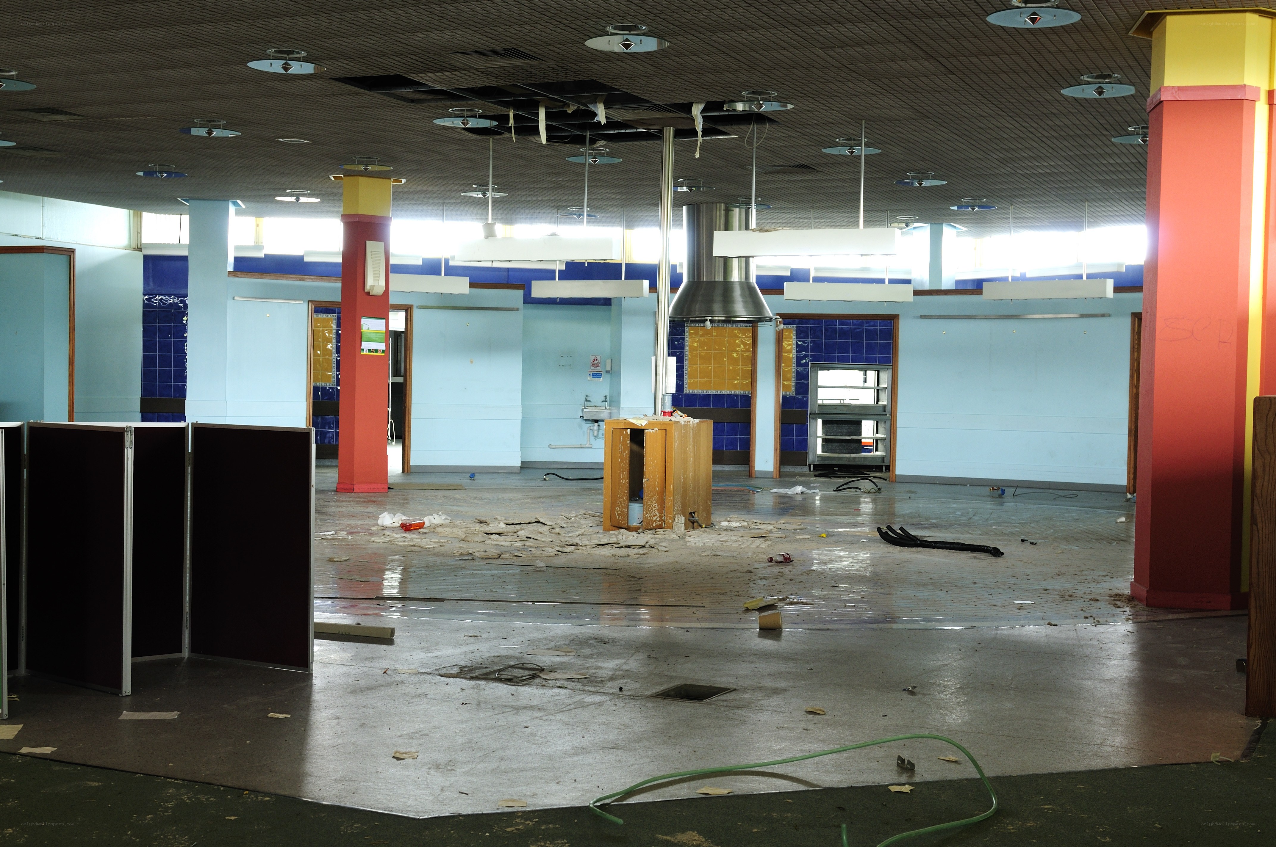 abandoned cafeteria interior