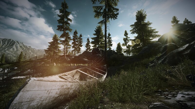 Abandoned Canoe in Forest