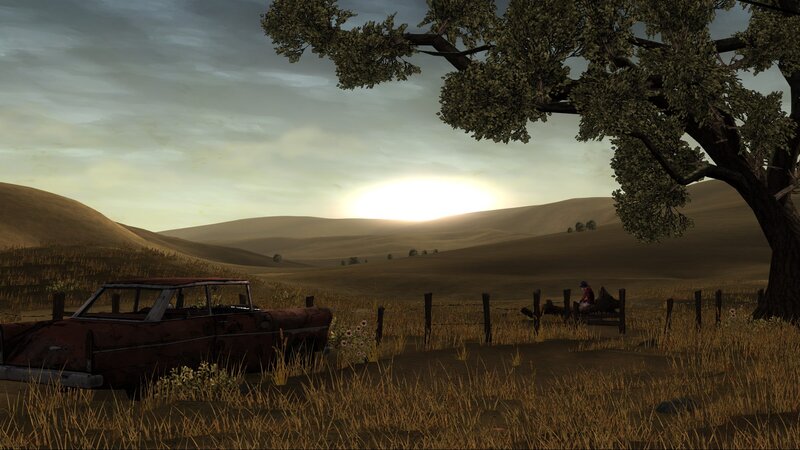 Abandoned Car in Field — Brown, Serene