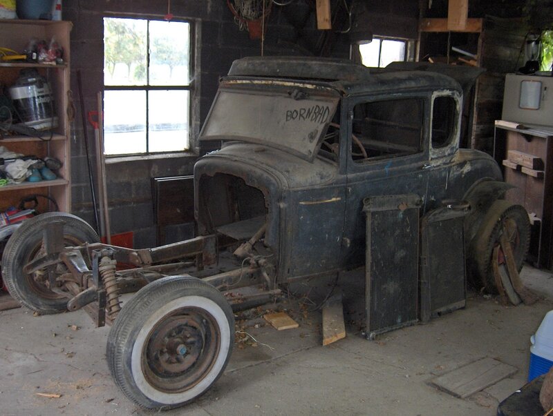 Abandoned Car in Garage