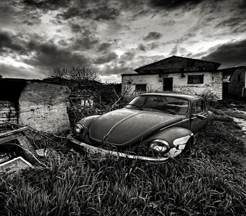 Abandoned Car in Grass