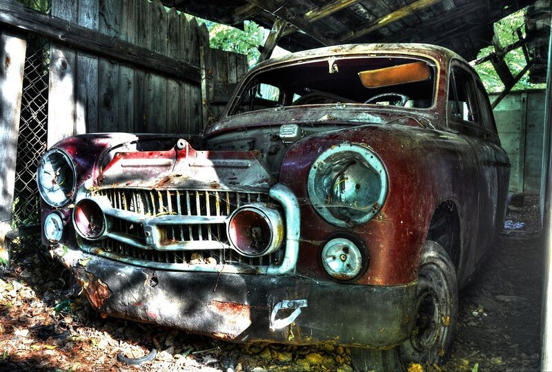 Abandoned Car in Shed