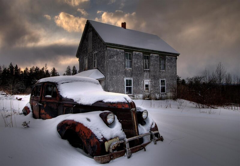 Abandoned Car in Snow