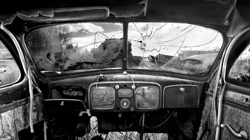 Abandoned Car Interior — Black
