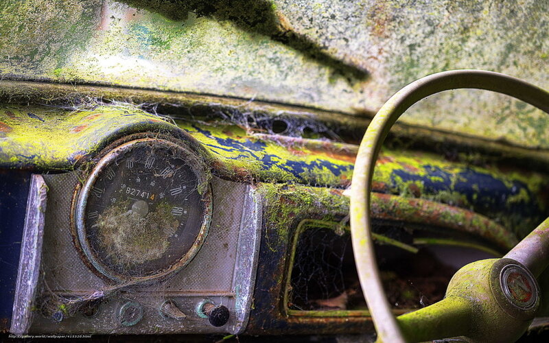 abandoned car interior