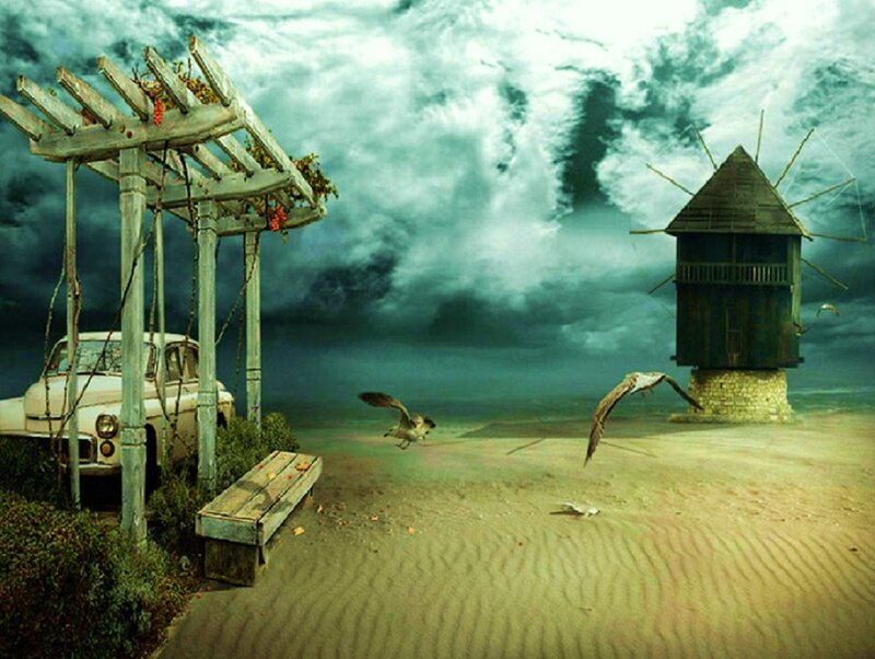 Abandoned Car on Beach