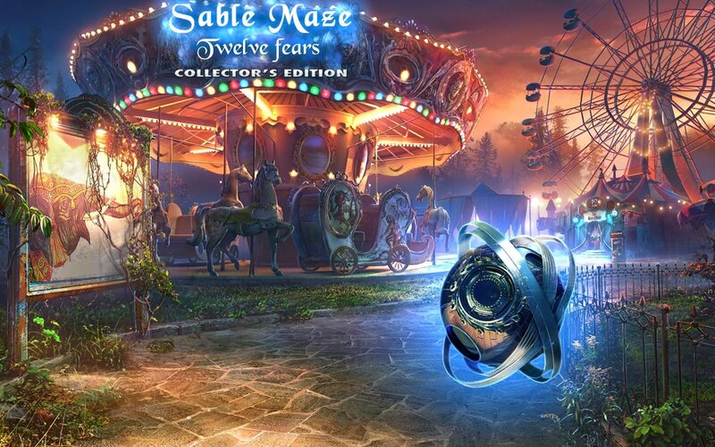 Abandoned Carnival at Night — Blue, Mysterious