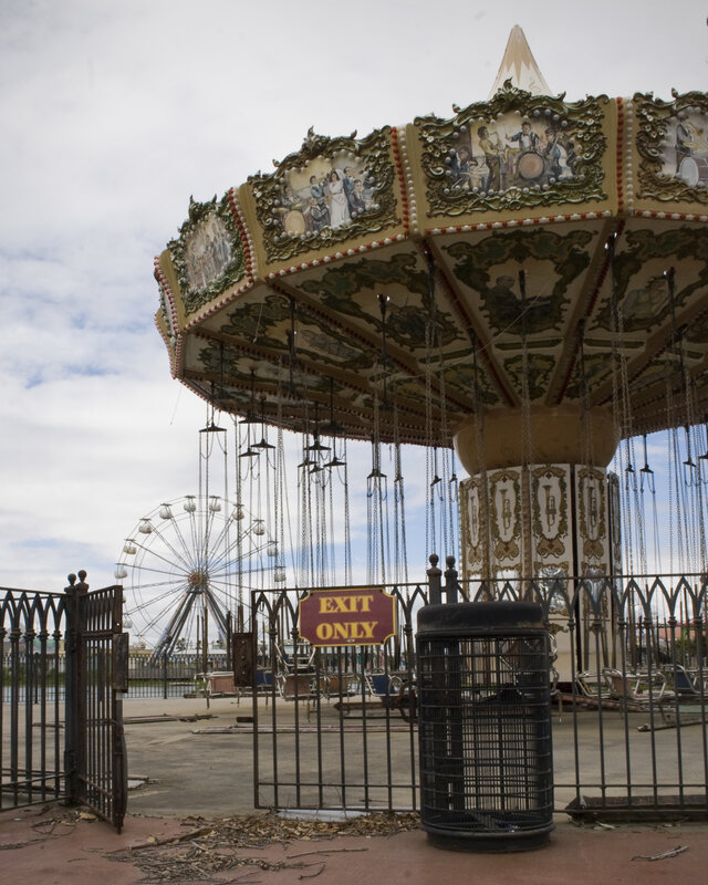 Abandoned carousel at a fairground