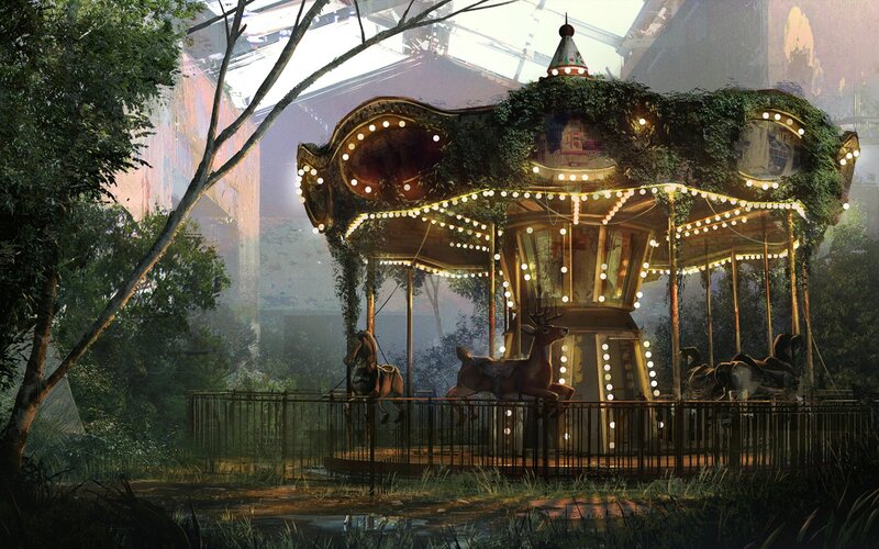 Abandoned Carousel — Green