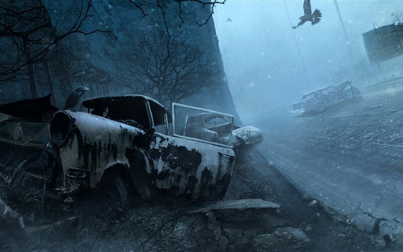 abandoned cars in snowstorm