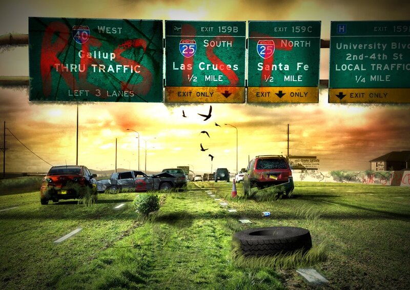 Abandoned Cars on Highway